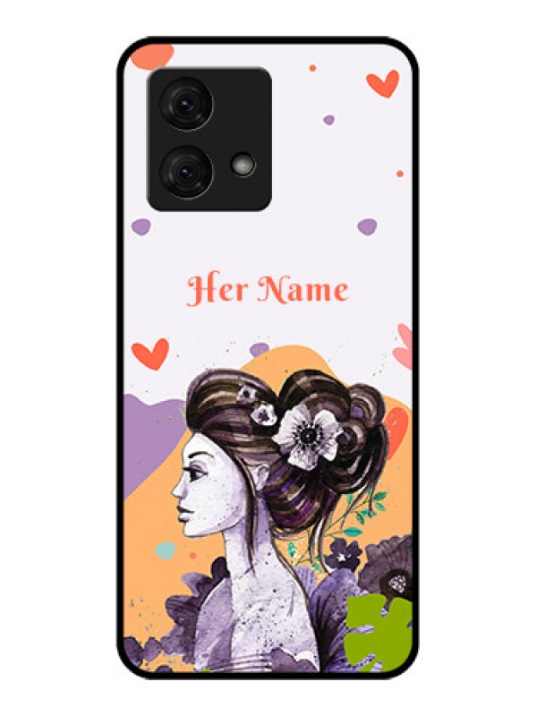 Custom Motorola Moto G84 5G Custom Glass Phone Case - Woman And Nature Design