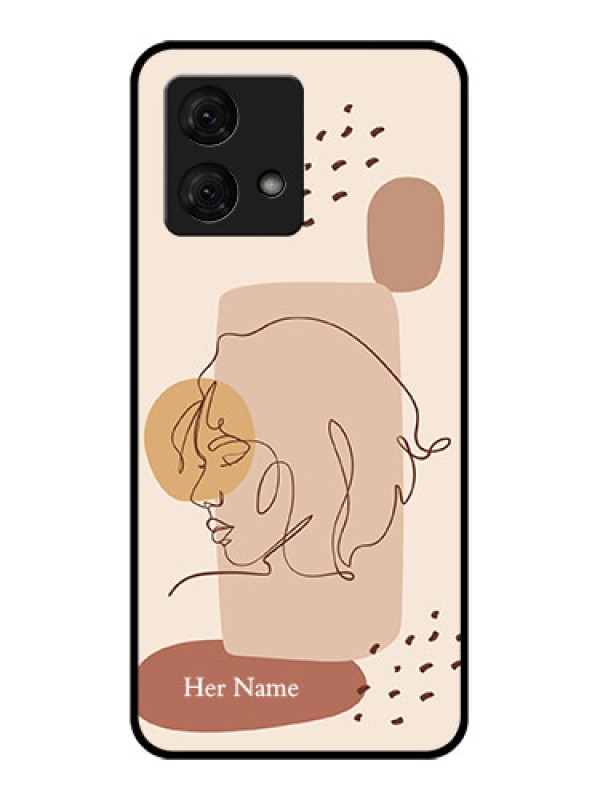 Custom Motorola Moto G84 5G Custom Glass Phone Case - Calm Woman Line Art Design