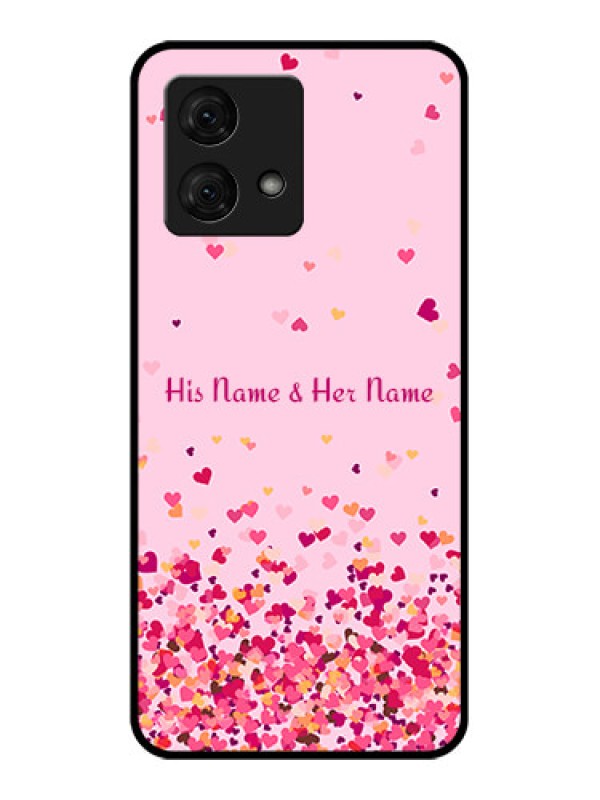 Custom Motorola Moto G84 5G Custom Glass Phone Case - Floating Hearts Design
