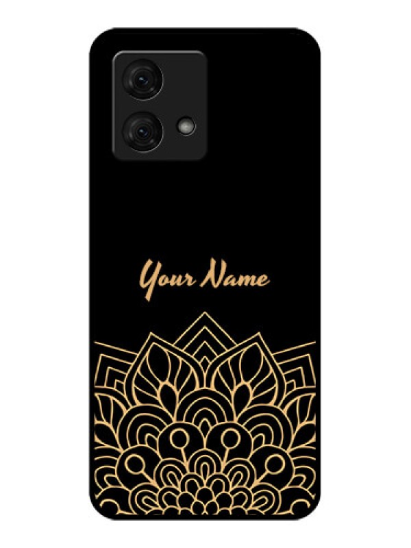 Custom Motorola Moto G84 5G Custom Glass Phone Case - Golden Mandala Design