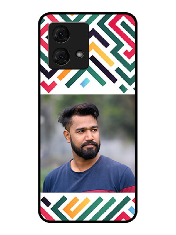 Custom Motorola Moto G84 5G Custom Glass Phone Case - Colorful Maze Pattern Design