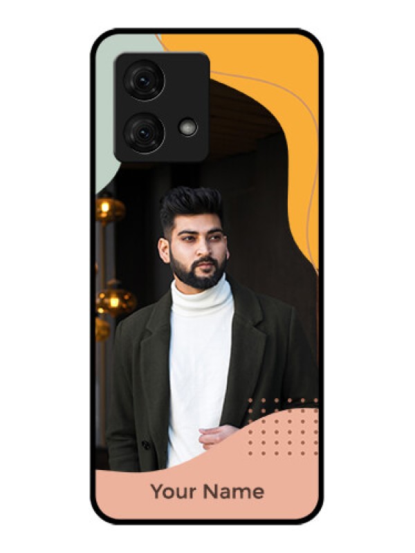 Custom Motorola Moto G84 5G Custom Glass Phone Case - Tri - Coloured Overlay Design