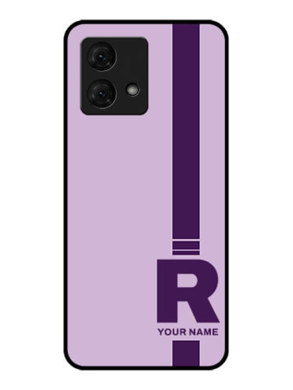 Custom Motorola Moto G84 5G Custom Glass Phone Case - Simple Dual Tone Stripe With Name Design
