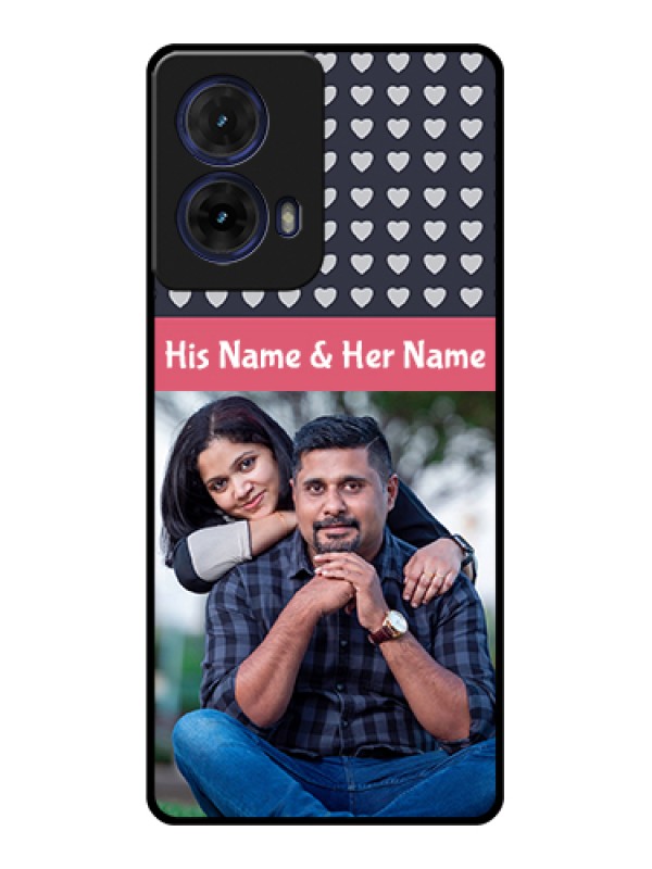 Custom Moto G85 5G Custom Glass Phone Case - Love Symbols Design