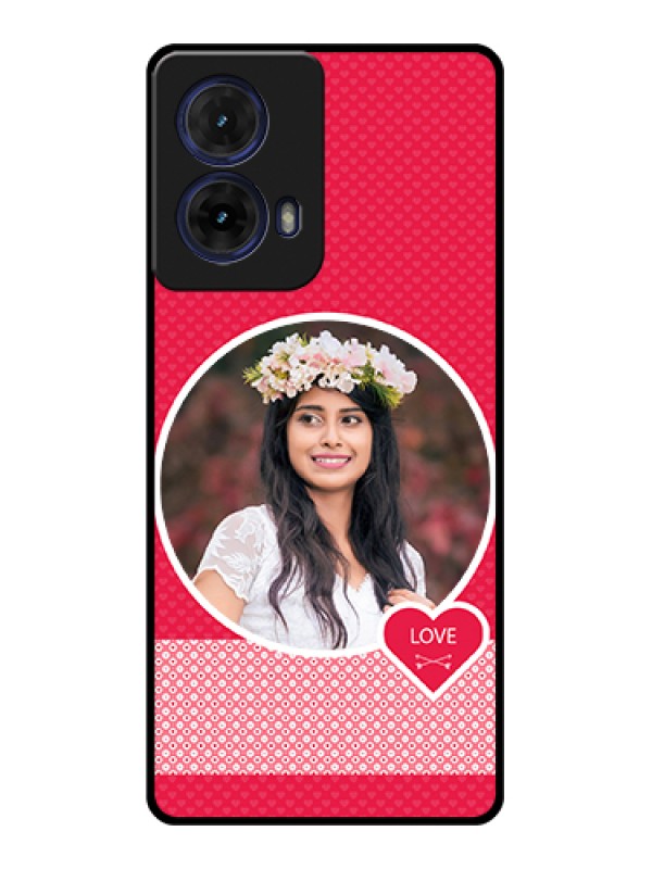 Custom Moto G85 5G Custom Glass Phone Case - Pink Color Pattern Design
