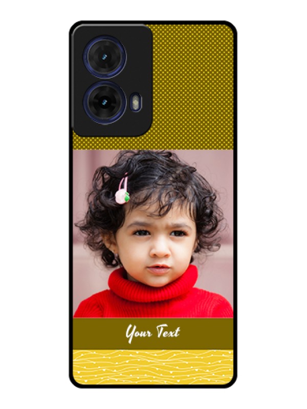 Custom Moto G85 5G Custom Glass Phone Case - Simple Green Color Design
