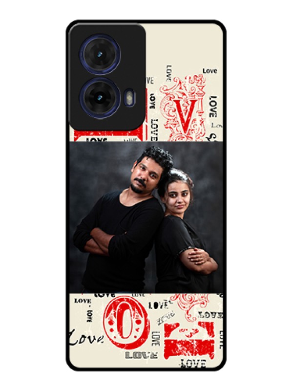 Custom Moto G85 5G Custom Glass Phone Case - Trendy Love Design Case