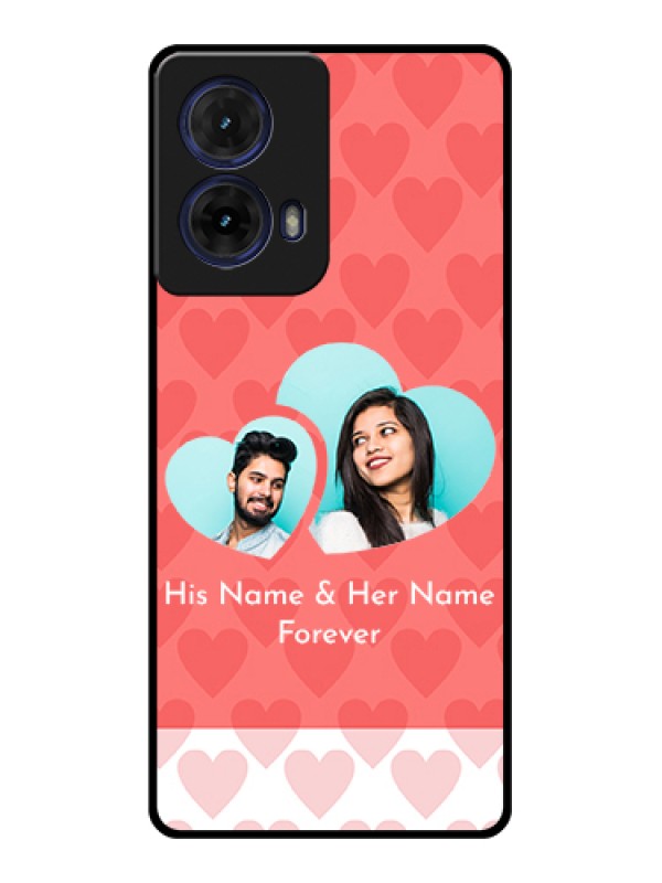 Custom Moto G85 5G Custom Glass Phone Case - Couple Pic Upload Design