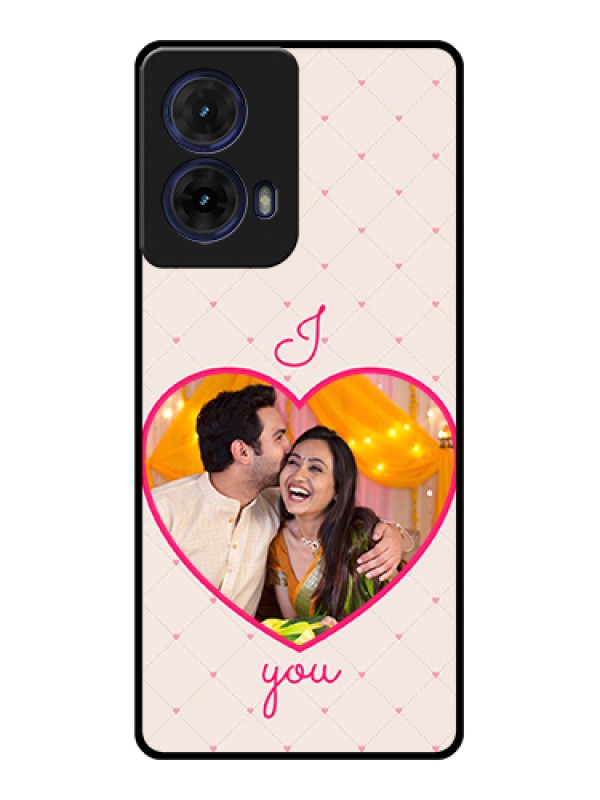 Custom Moto G85 5G Custom Glass Phone Case - Heart Shape Design