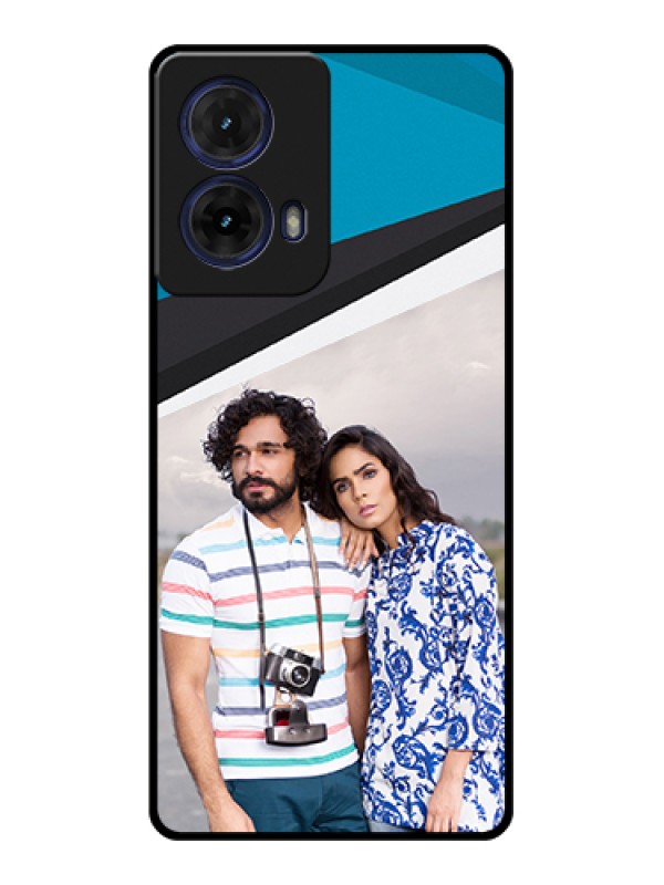 Custom Moto G85 5G Custom Glass Phone Case - Simple Pattern Photo Upload Design