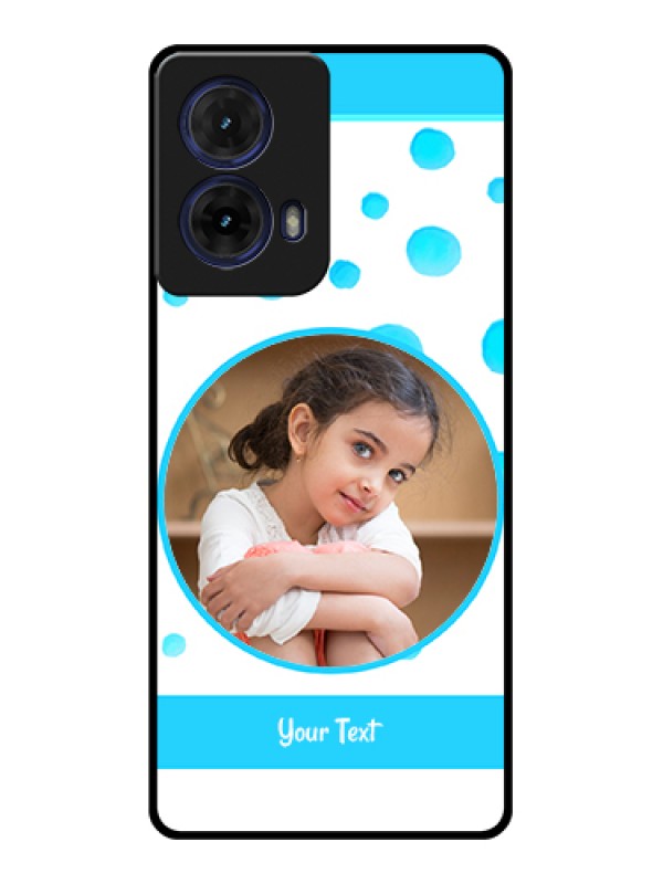 Custom Moto G85 5G Custom Glass Phone Case - Blue Bubbles Pattern Design