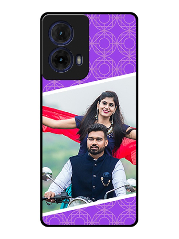 Custom Moto G85 5G Custom Glass Phone Case - Violet Color Pattern Design