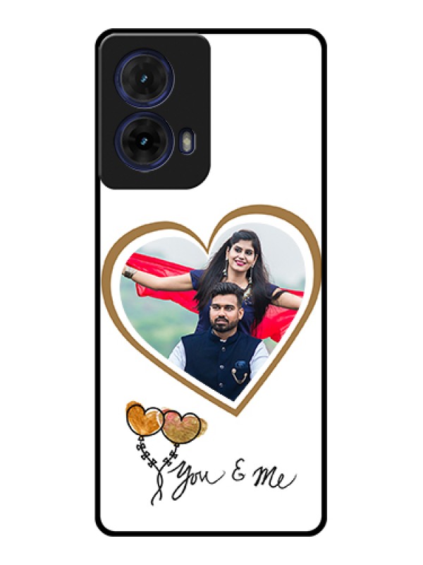 Custom Moto G85 5G Custom Glass Phone Case - You & Me Design