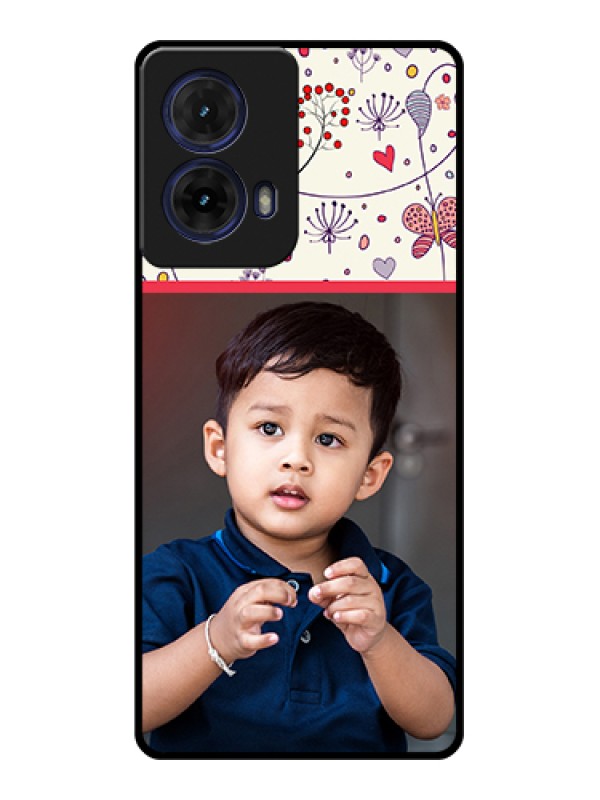 Custom Moto G85 5G Custom Glass Phone Case - Premium Floral Design