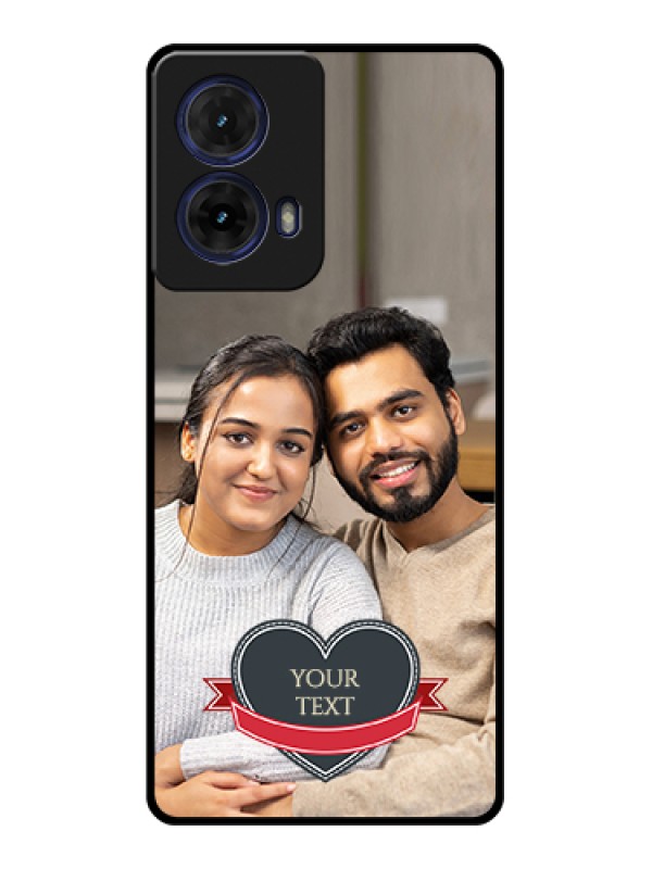 Custom Moto G85 5G Custom Glass Phone Case - Just Married Couple Design