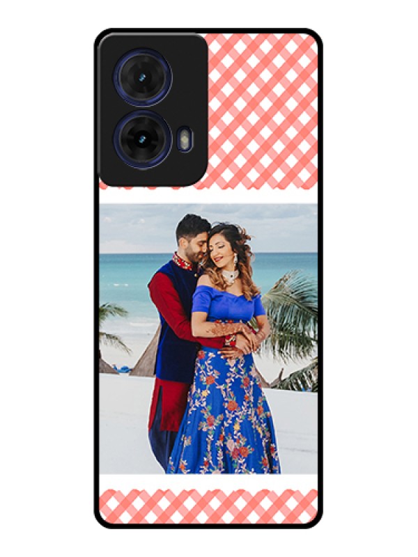 Custom Moto G85 5G Custom Glass Phone Case - Pink Pattern Design