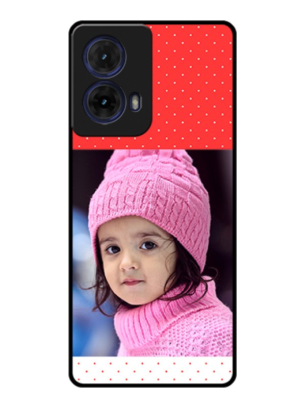 Custom Moto G85 5G Custom Glass Phone Case - Red Pattern Design