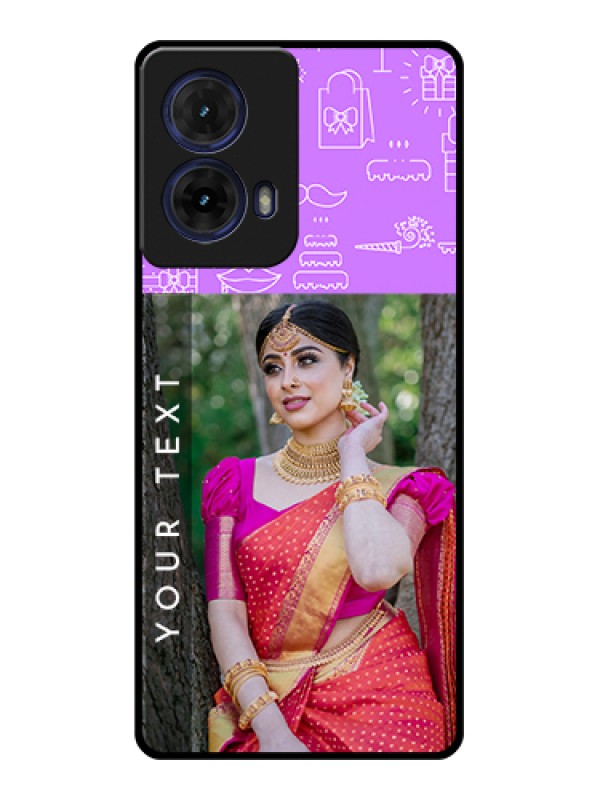 Custom Moto G85 5G Custom Glass Phone Case - Birthday Icons Design