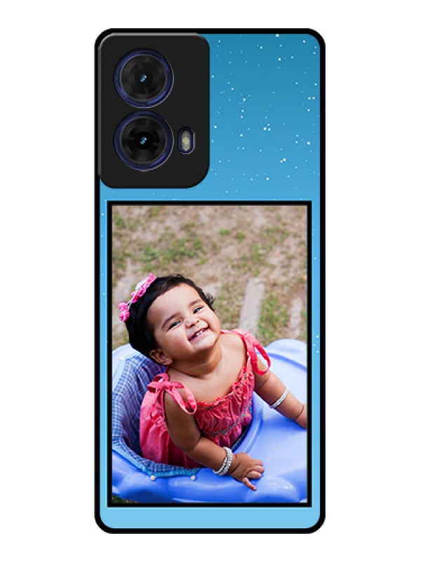 Custom Moto G85 5G Custom Glass Phone Case - Wave Pattern Colorful Design