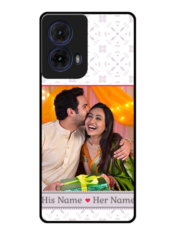 Custom Moto G85 5G Custom Glass Phone Case - With Photo And Ethnic Design