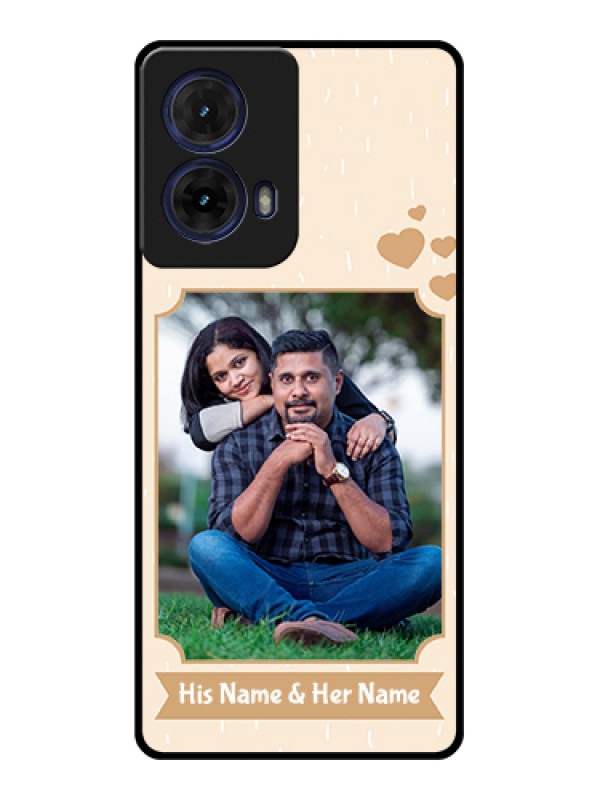 Custom Moto G85 5G Custom Glass Phone Case - With Confetti Love Design
