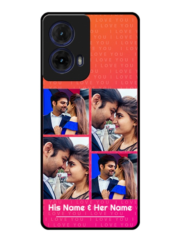 Custom Moto G85 5G Custom Glass Phone Case - I Love You Pink Design