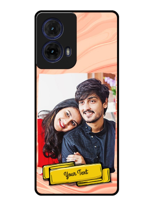 Custom Moto G85 5G Custom Glass Phone Case - Marble Texture Design
