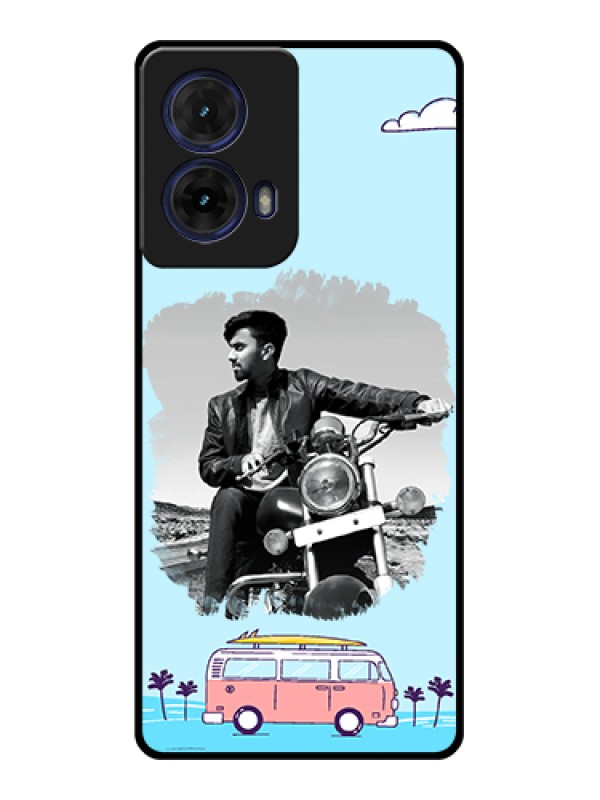 Custom Moto G85 5G Custom Glass Phone Case - Travel & Adventure Design