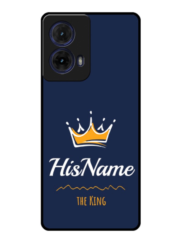 Custom Moto G85 5G Custom Glass Phone Case - King With Name Design