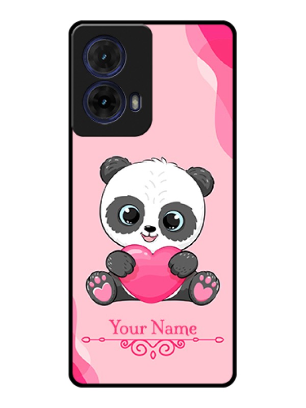 Custom Moto G85 5G Custom Glass Phone Case - Cute Panda Design