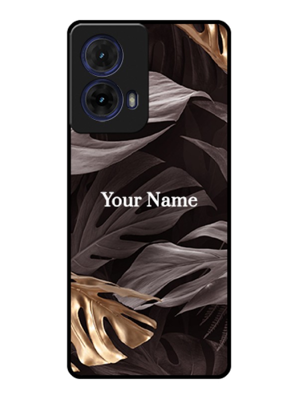 Custom Moto G85 5G Custom Glass Phone Case - Wild Leaves Digital Paint Design