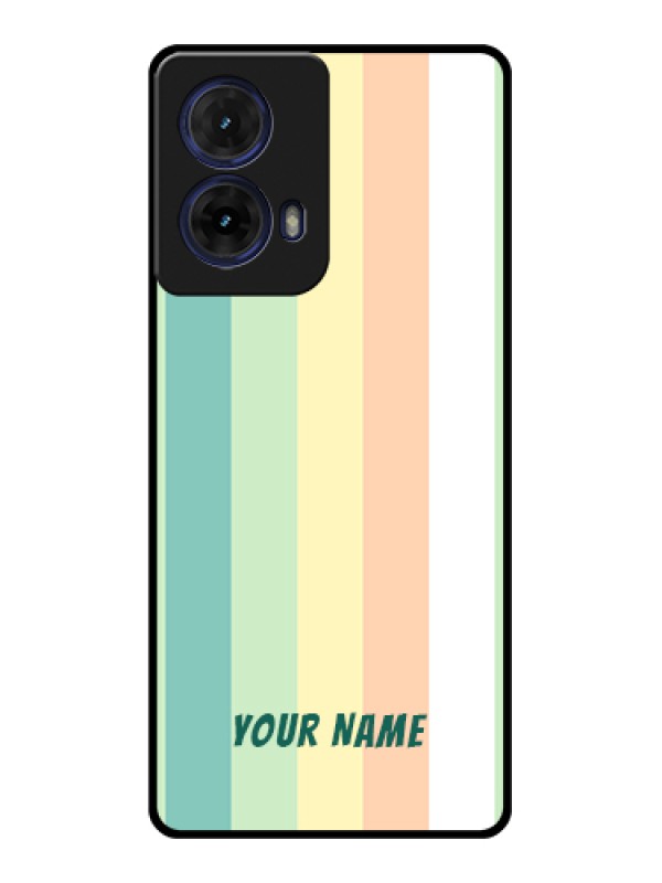 Custom Moto G85 5G Custom Glass Phone Case - Multi - Colour Stripes Design