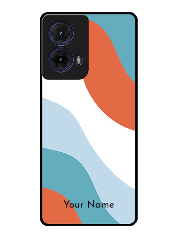 Custom Moto G85 5G Custom Glass Phone Case - Coloured Waves Design