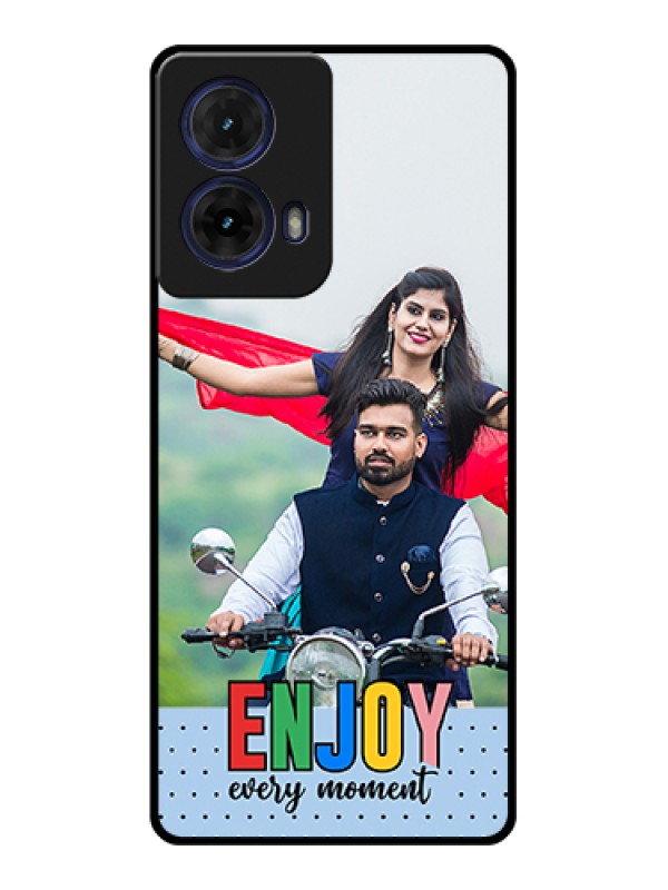 Custom Moto G85 5G Custom Glass Phone Case - Enjoy Every Moment Design