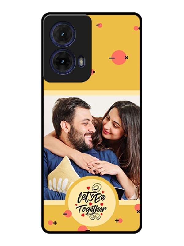 Custom Moto G85 5G Custom Glass Phone Case - Lets Be Together Design