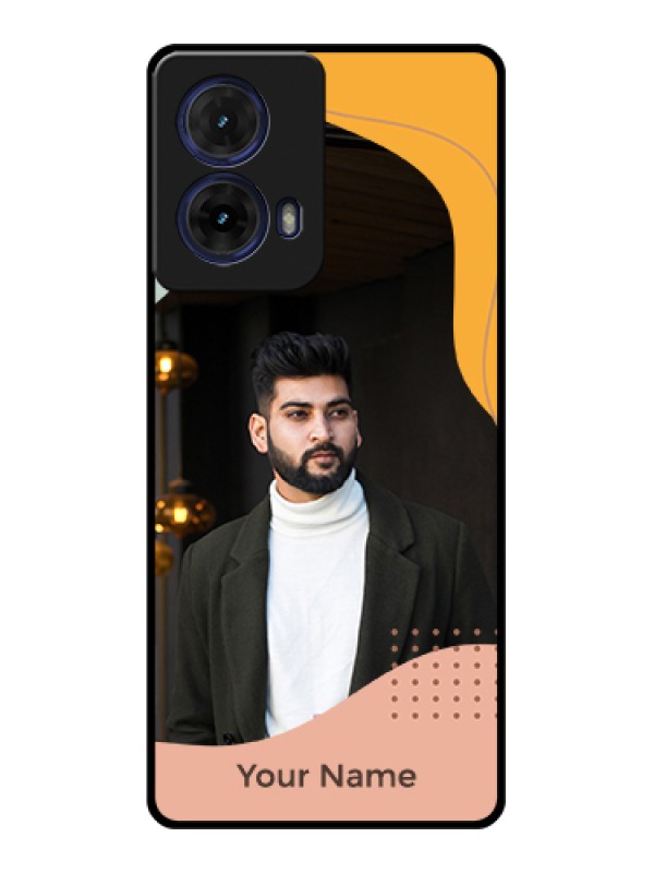 Custom Moto G85 5G Custom Glass Phone Case - Tri - Coloured Overlay Design