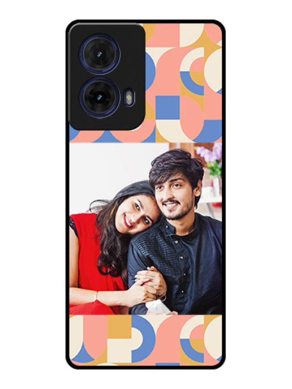 Custom Moto G85 5G Custom Glass Phone Case - Semi - Circle Maze Pattern Design