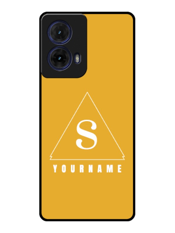 Custom Moto G85 5G Custom Glass Phone Case - Simple Triangle Design