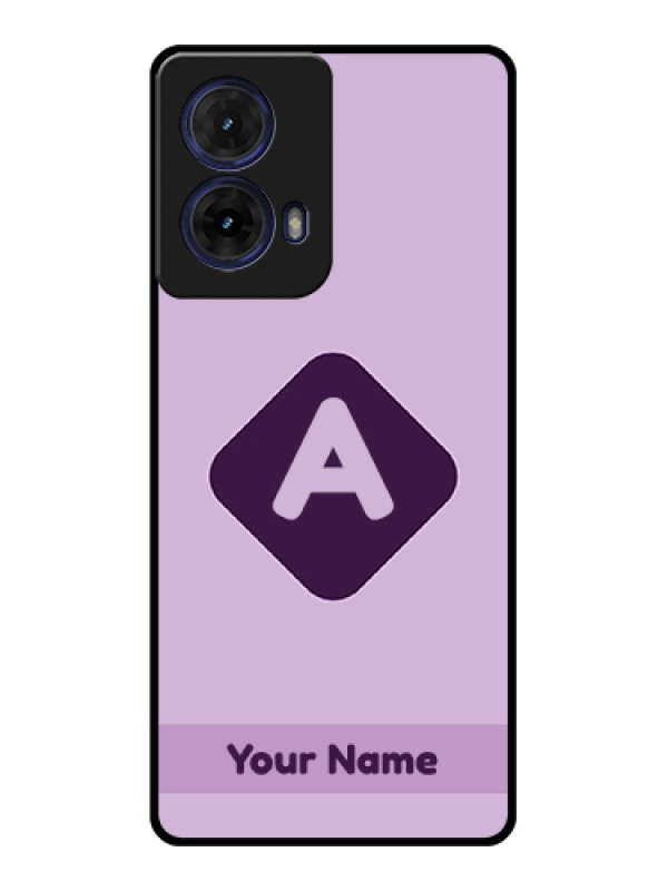 Custom Moto G85 5G Custom Glass Phone Case - Custom Letter In Curved Badge Design