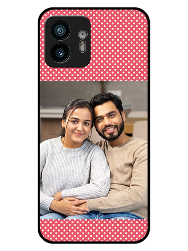 Custom Nothing Phone 2 Custom Glass Phone Case - White Dotted Design