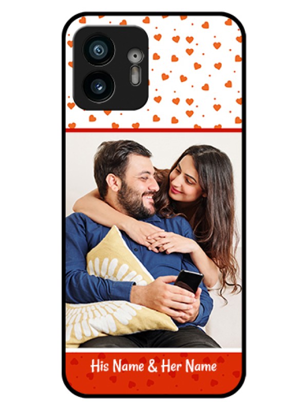 Custom Nothing Phone 2 Custom Glass Phone Case - Orange Love Symbol Design