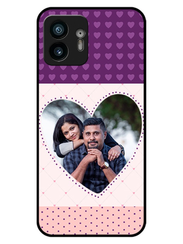 Custom Nothing Phone 2 Custom Glass Phone Case - Violet Love Dots Design