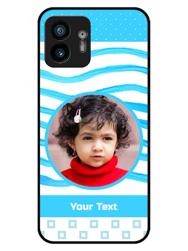 Custom Nothing Phone 2 Custom Glass Phone Case - Simple Blue Case Design
