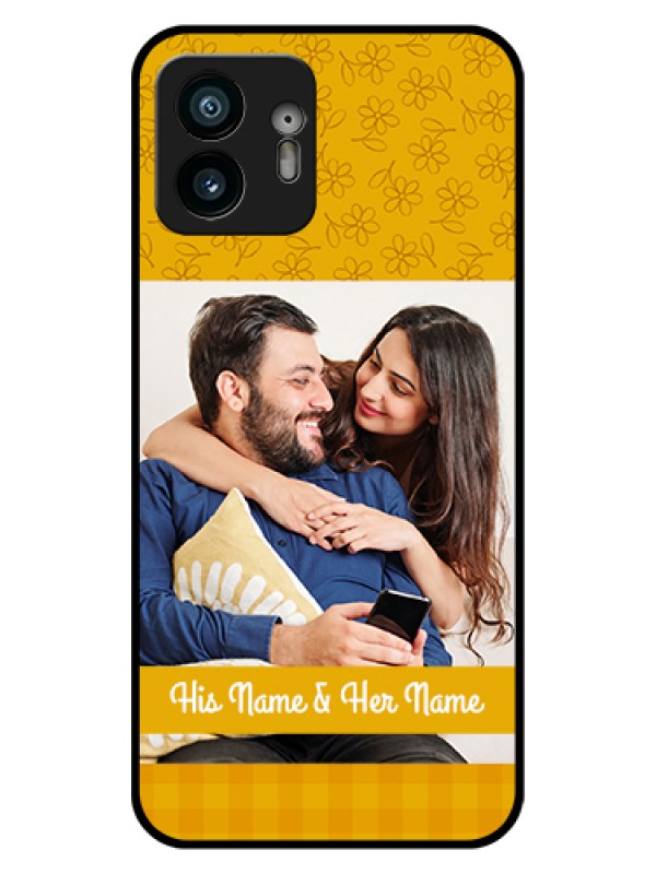 Custom Nothing Phone 2 Custom Glass Phone Case - Yellow Floral Design
