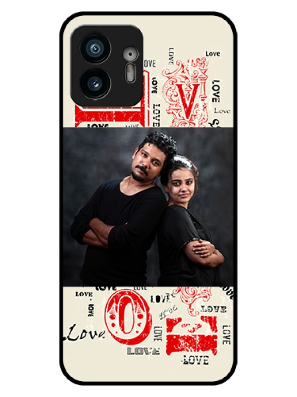 Custom Nothing Phone 2 Custom Glass Phone Case - Trendy Love Design Case