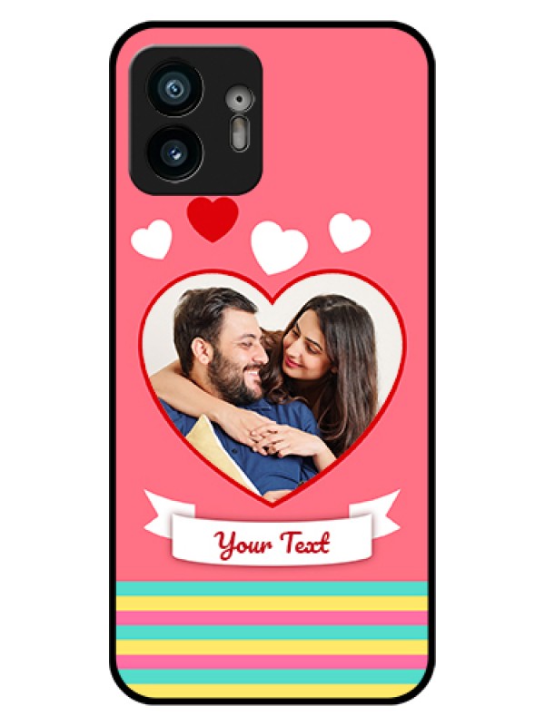 Custom Nothing Phone 2 Custom Glass Phone Case - Love Shapes Doodle Design