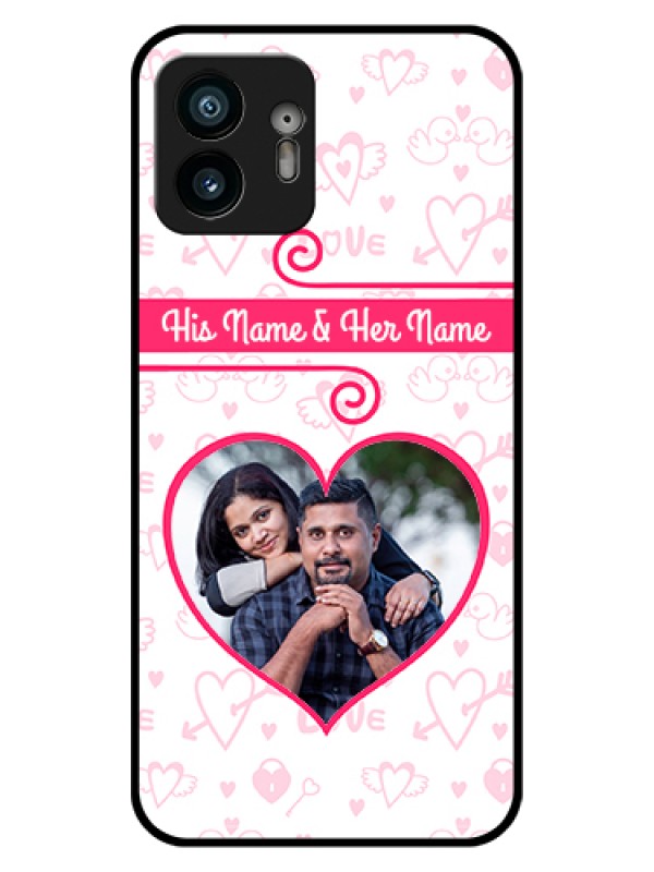 Custom Nothing Phone 2 Custom Glass Phone Case - Heart Shape Love Design