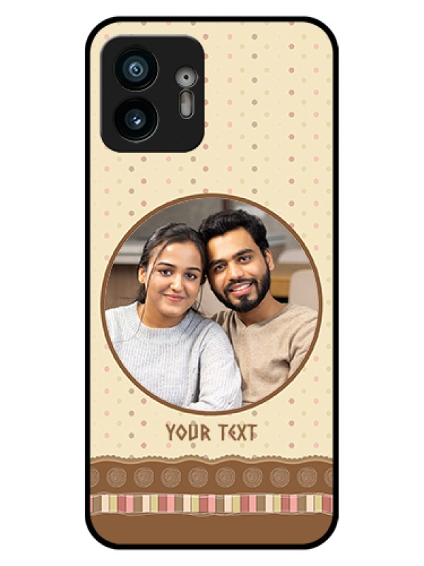 Custom Nothing Phone 2 Custom Glass Phone Case - Brown Dotted Mobile Case Design