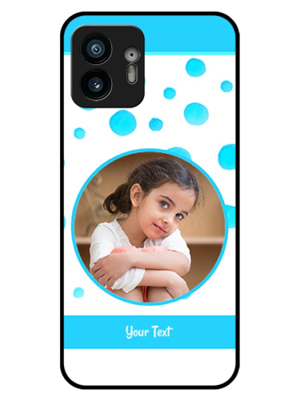 Custom Nothing Phone 2 Custom Glass Phone Case - Blue Bubbles Pattern Design
