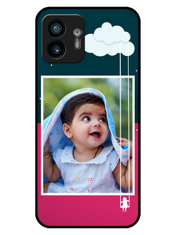 Custom Nothing Phone 2 Custom Glass Phone Case - Cute Girl With Cloud Design